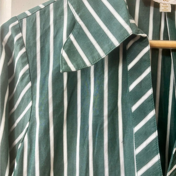 Anna Cate Lewis Top Green and White Striped Blouse - Picture 6 of 10